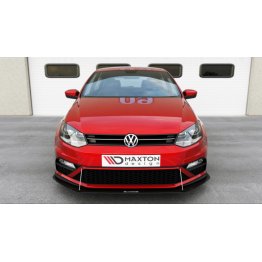 Накладка сплиттер на передний бампер на Volkswagen Polo V GTI